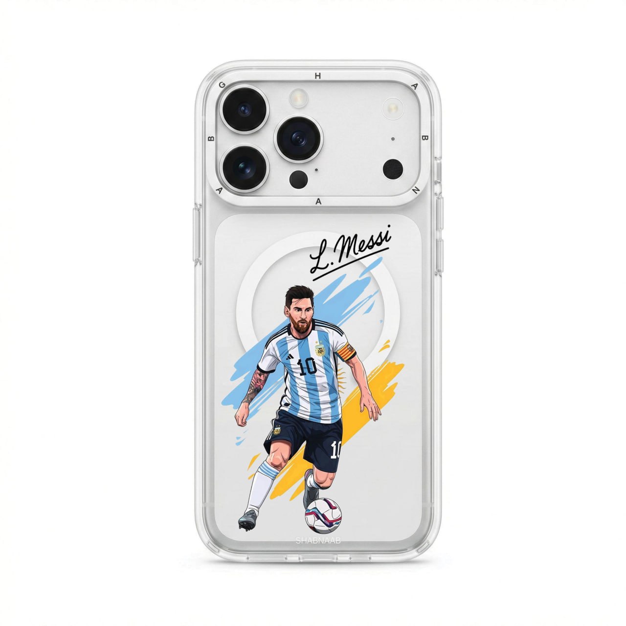 قاب لیونل مسی Lionel Messi با مگ سیف قاب ناب ghabnaab آیفون